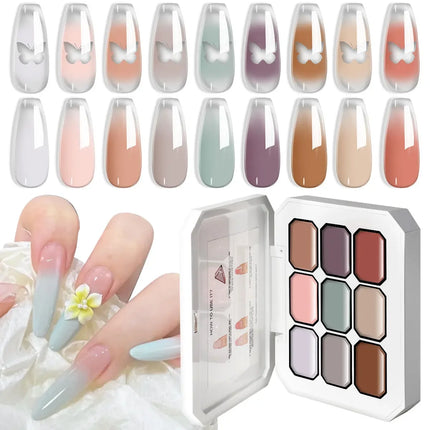 LIMEGIRL 7in1 Nail Gradient Gel Kit Long-lasting Nail Gel Polish Hybrid Color High Texture Gradient Nail Gel for Nail Salon Art