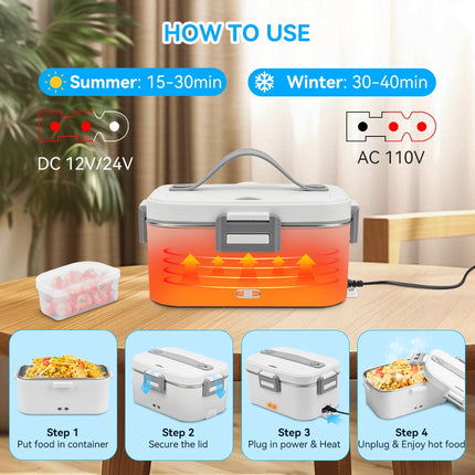 New Electric Lunch Box  Portable  Food Heater Bowl 1.8L for Car Truck Homes Offices Dining Box Microwave Oven EU US Plug