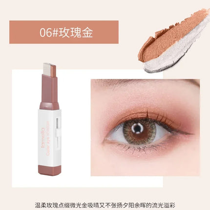 Double Color Eyeshadow Stick Gradient Shimmer Cream Pen Eye Makeup Cosmetic Eyeshadow Stick Korean Makeup
