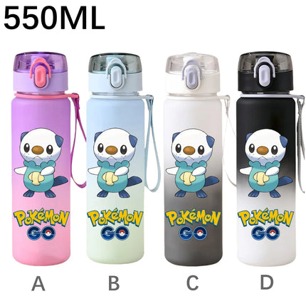 550ML Pokemon Sports Water Bottle Pikachu Mewtwo Gengar Eevee Portable Cartoon Drinking Cup Outdoor Hiking Gym Fitness Jugs