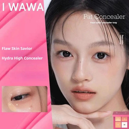 Four Color Concealer Waterproof Covers Acne Scars And Dark Circles Nasolabial Fold Lightweight Facial Brightening Foundation