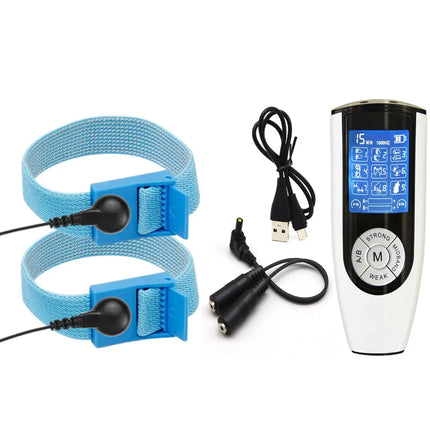 Electric Shock Conductive Fibers Penis Ring Cock Therapy Extender E-stim Massage BDSM Gay Sex Product Kit for Men Masturbation