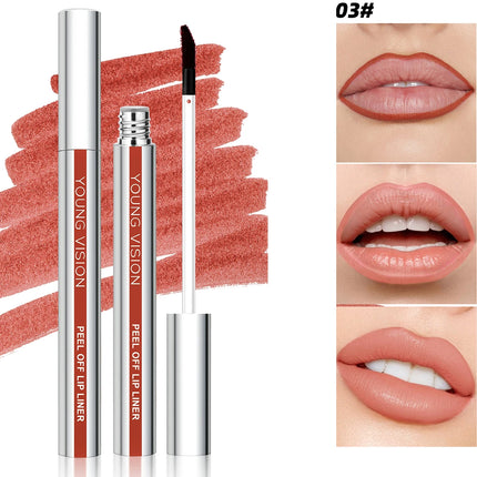 6-Color Lip Liner Pen   Peel-Off Lip Gloss   Waterproof Long-Lasting Matte Brown Peel-Off Lip Gloss Cosmetics