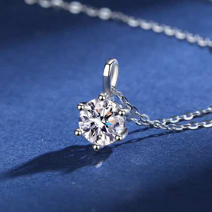 Classic 4 Prong Moissanite Pendant for Couple Men Women Wedding Jewelry Necklace D Color Lab Diamond Luxury Fine Jewelry