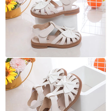 Baby Sandals for Girl Peep-toe Breathable Bow-knot Princess Children Fashion Soft 2024 Summer New Girls Sandals Cute Versatile