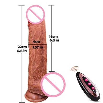 Thrusting Big Dick Realistic Dildo Vibrator for Women Telescopic Vibrating Heating Penis Vibrators Anal Plug Adult 18+ Sex Toys