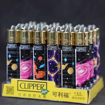 24Pcs Clipper Mini Flint Wheel Lighter Butane Refillable Cigarette Lighter, Cool Men's Gift & Smoking Accessories