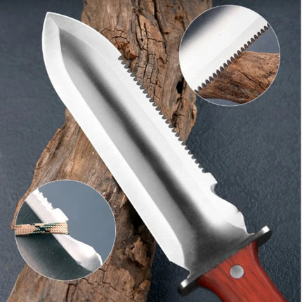1Pc Professional Hori Hori Garden Knife with Sheath Protective Handguard Stainless Steel Blade for Weeding Digging Pruning