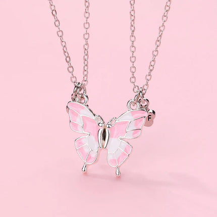 2Pcs Cute Cartoon Animal Magnetic Necklace Exquisite Kawaii Pendant Best Friends Couple Jewelry Accessories Party Birthday Gift