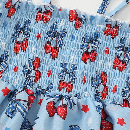 Baby Girl Summer Cherry Print Romper Onesie Infant Clothing Comfortable Soft Fabric Baby Clothes