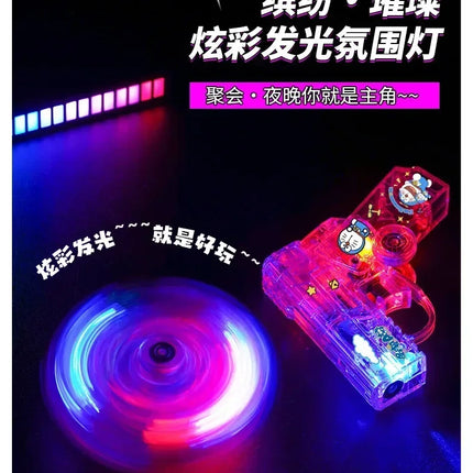 2025 New Creative Luminous Transparent Gyroscope Lighter 2-in-1 Folding Rotating Decompression Windproof Lighter Men's Gift