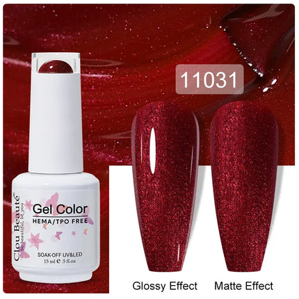 Clou Beaute 15ml Nail Gel Polish Vernis Semi Permanent UV LED Lamp Lakiery Hybrydowe Hema Free Red Nail Art Gel Lacquer Gel