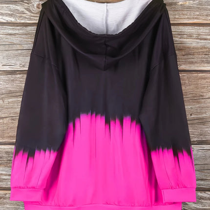 2025 New Woman Sweatshirts Simple Gradient Print Long Sleeves Zip Hoodie Autumn Casual Drawstring Design Fashion Women's Hoodie