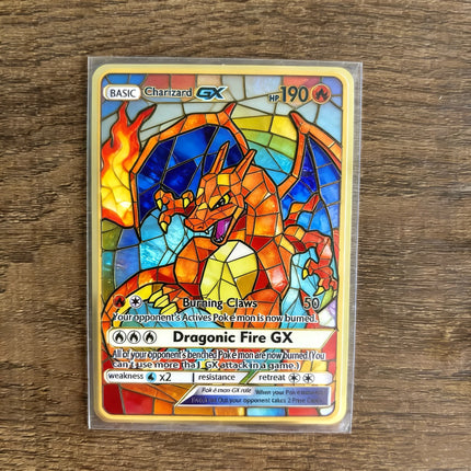 Charizard Theme Metal Collectible Cards Arceus Mewtwo.Super Lehiram ，6Pcs Gold Foil Fan Art Trading Cards Collection Toy Gift