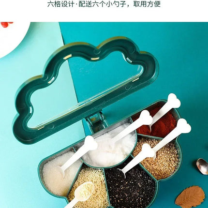 Kitchen Combination Integrated Seasoning Box Creative Multi-grid Salt Jar Seasoning Jar Plastic Household Seasoning Box