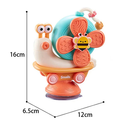 Suction Cup Snail Spinner Windmill Toys Car For Boys Girls Sensory Fine Motor Infant Travel Toys Montessori For Baby Newborn Gif