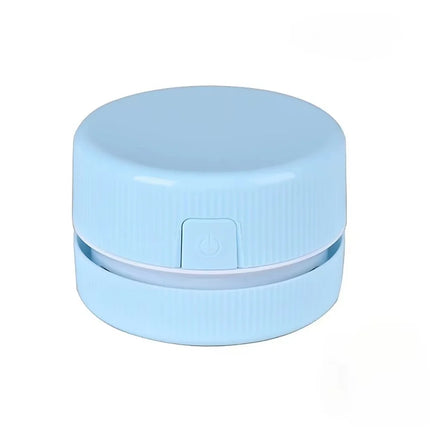 Mini Desk Vacuum Cleaner, Portable Desktop Cleaner for Crumbs/Paper/Eraser Debris, Battery-Powered with Brush, Cute Macaron Colo