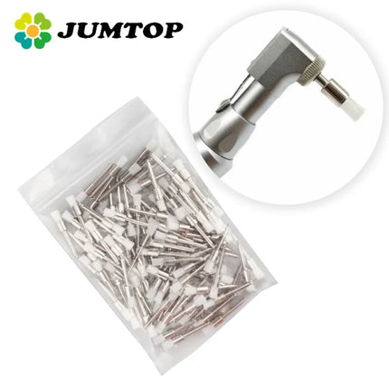 JUMTOP 100Pcs Dental Prophy Brushes Polishing Polisher Disposable Latch Type Prophylaxis Brushes Used for Stain Removal