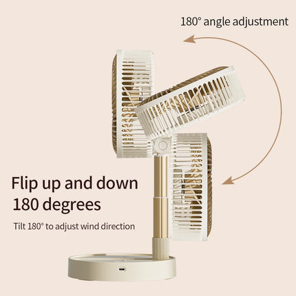 USB Foldable Portable Fan with 8inch 4 Speeds ＆ Timing, Battery Operated Mini Floor Fan for Bedroom, Indoor or Outdoor,Table Fan