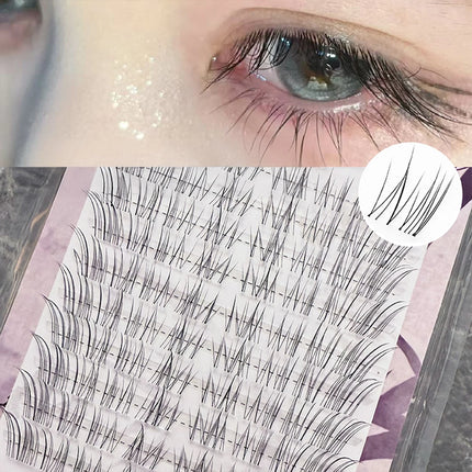 DIY Fluffy Cat eye false Eyelash extenstions individual cluster lashes Natural winged Style Daily Lash Korean Makeup accessories