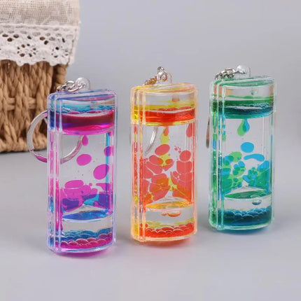 Creative Decompression Two-Color Liquid Oil Leak Acrylic Liquid Hourglass Timer Oil Drop Craft Desktop Decoration Exquisite Gift