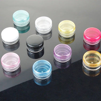 70/105pcs 3ml Empty Plastic Cosmetic Makeup Jar Pots 3g Transparent Sample Bottles Eyeshadow Cream Lip Balm Container with Cap