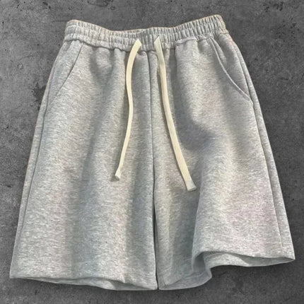 Men's Loose Shorts, Gray, Y2K Style, Street Trendy Casual Pants for Daily Comfortable Wearing
