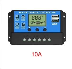Solar Charge Controller 10A to 100A LCD Display Dual USB Auto Regulator for Solar Panel Battery System Charging