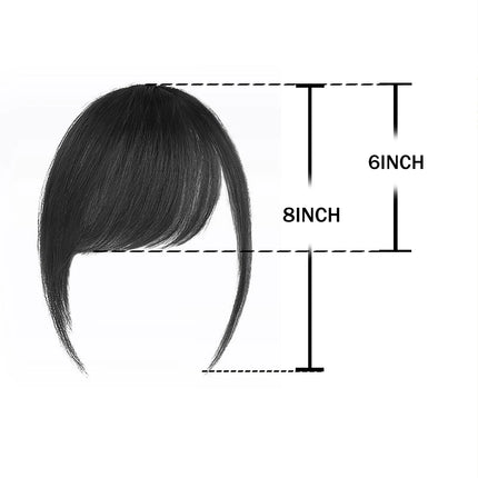 Synthetic  Slanted Bangs Short Brown Black Fake Hair Fringe Extension Clip in Hairpieces Accessories for Women Girl
