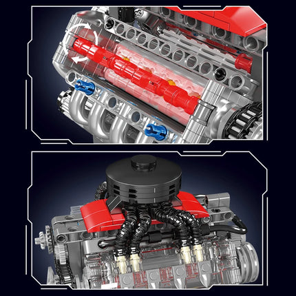 Mould King 10171 Technical Car Building Block Motorized LSX454 V8 Engine Brick Toys Assembly Car Model Parts Kids Christmas Gift
