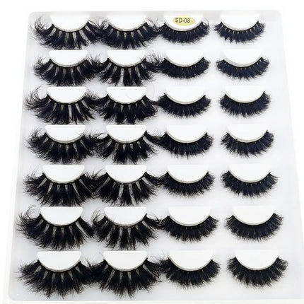 HBZGTLAD 14 Pairs Eyelashes 25mm Faux Mink Eyelashes Long Lasting Fluffy Mink Lashes Dramatic Volume lashes Extension Thick Long