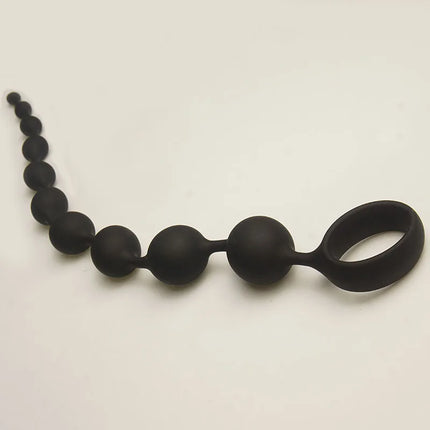 Silicone Anal Beads Sex Toys,10 Increasing Size Balls Anus Butt Plug,Analplug Buttplug Butplug With Easy Pull Loop Handle