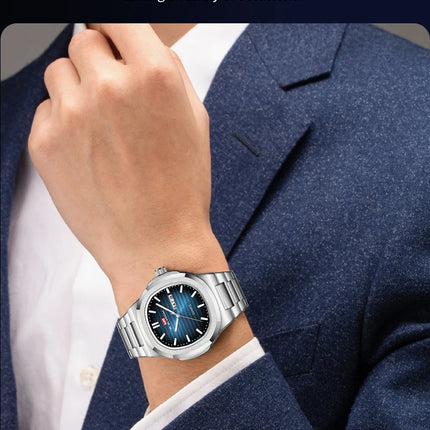 VA VA VOOM Square Luxury Men Wristwatch Waterproof Luminous Date Stainless Steel Male Clock Business Sports Quartz Watch for Men