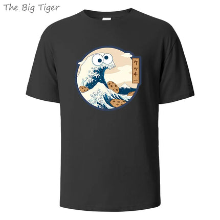 Color Painting Style Breathable Cotton Round Neck Tee Minimalist Design Lightweight Fabric Unisex Basic T Shirt Men's T-shirt