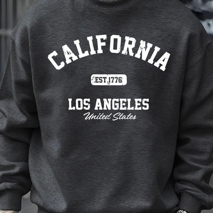 California Los Angeles Prints Sweatshirt Men Street Casual Fashions Sportshirt Autumn Oversize Pullover Fleece Crewneck Clothes