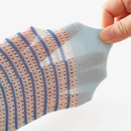 5 Pairs 1 To 12 Years Children's Socks 2025 Spring Summer Baby Boys Girls Cotton Mesh Breathable Thin Soft Cute Socks Kids Socks