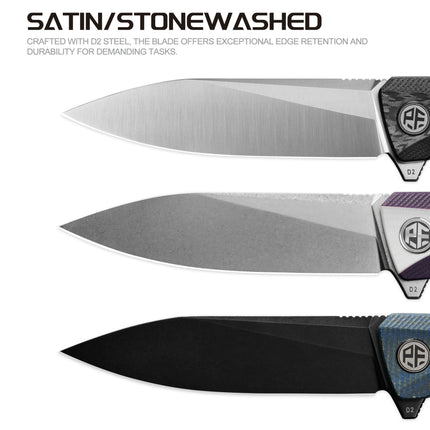 Petrified Fish PF818 Forwar Folding Knife Pocketknives D2 Steel Ball Bearing G10 Handle Foldable Camping Hunting EDC Pocket Tool