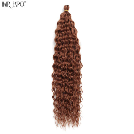 22"Ariel Curl Crochet Hair Synthetic Deep Wave Braid Hair Extension Ombre Ariel Curl Hair Soft Water Wave Twist Hair Blonde Pink