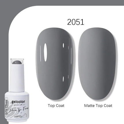 Arte Clavo Solid Color Gel Nail Polish 15ml Soak Off UV LED Gel Semi-Permanent Glitter Polish For Manicure Nail Art Salon Gel