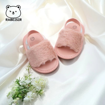 Baby girl winter breathable front shoes cute plush toddler shoes baby shoes