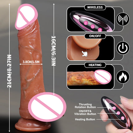 Realistic Dildo Vagina G-Spot Stimulator Anal Plug Fully Automatic Silicone Vibrating Penis Masturbator Sex Toys for Women Men