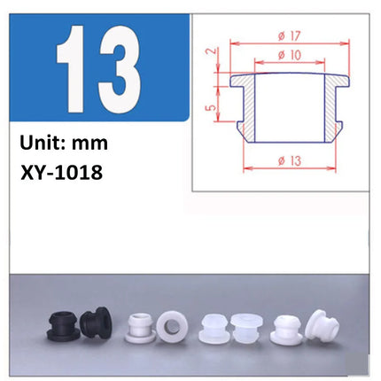 Black Silicone Rubber Snap-on Grommet Hole Plugs End Caps Bung Wire Cable Protect Bush 4.5mm-30mm