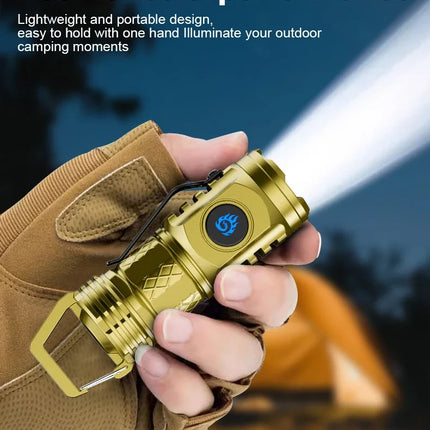 Mini 3 LED Flashlight With Pen Clip Portable Brightness,Rechargeable Waterproof Emergency Spotlight Outdoor Night Walking Torch