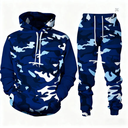 2026 Camouflage Hoodie Two Piece Hoodie Pant Sets Santa Claus 3d Print Set Men Women Fashion Hoodie+Pant Jogging Suits