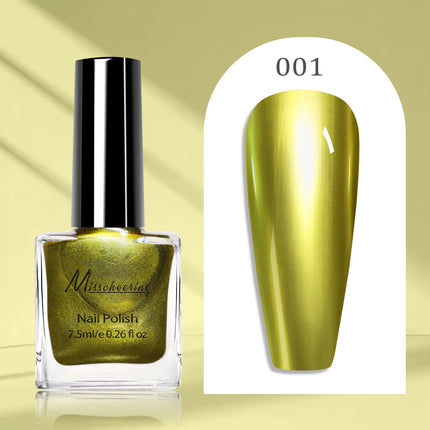 12 colors 7.5ml metal mirror nail polish semi-permanent topcoat nail polish LED gel varnish suitable for girls diy nail charm