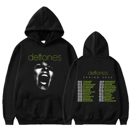 New Deftones Fashion Prevalent Print Hooded Men Women Plus Size Hoodies Retro Punk Sweatshirt Unisex Personality Streetwear