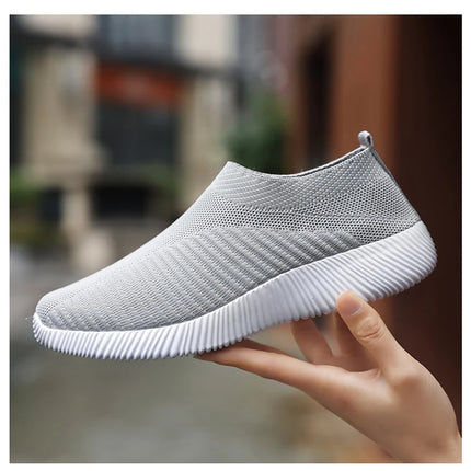 Women Vulcanized Shoes High Quality Women Sneakers Slip On Flats Shoes Women Loafers Plus Size 43 Walking Flat