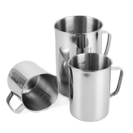 New Stainless Steel Laboratory Beaker Graduated 500ml Measuring Cups 1000ml Espresso Mugs Baking kitchen gadgets measuring cups and spoons