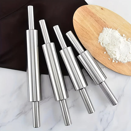 Thick Stainless Steel Rolling Pin with Anti Slip Handle，Heavy-duty Dough Roller | Suitable for Pizza, Cookies, Pastries, Baking