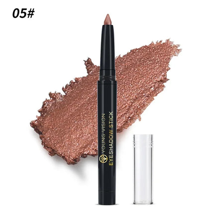 Glitter Brown Eyeshadow Pen Waterproof Lasting Shimmer Matte Lying Silkworm Eyeshadow Pencil Highlighter Stick Eyes Makeup Tools